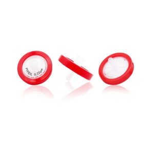 Syringe Filter, Hydrophilic PTFE, Dia. 25mm, Pore 0.22µm, 100pcs/pk, 50pk/case